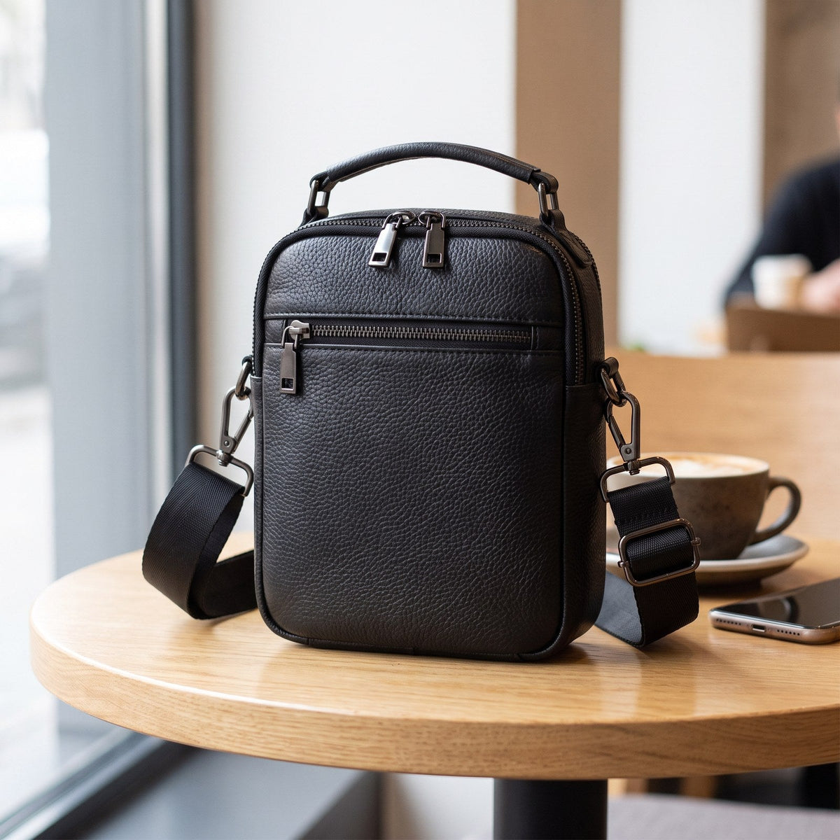 JUSTPACK Tandem crossbody bag, caf table still life
