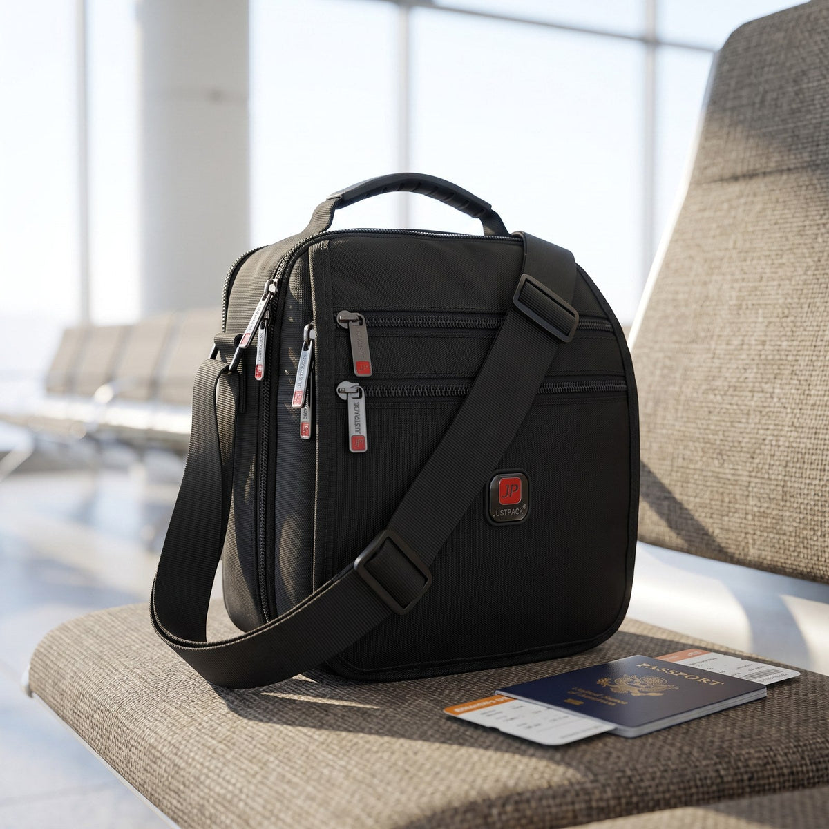 JUSTPACK Runner crossbody, airport departure lounge