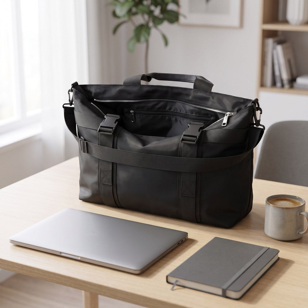 JUSTPACK Cargo tote, lifestyle at the office