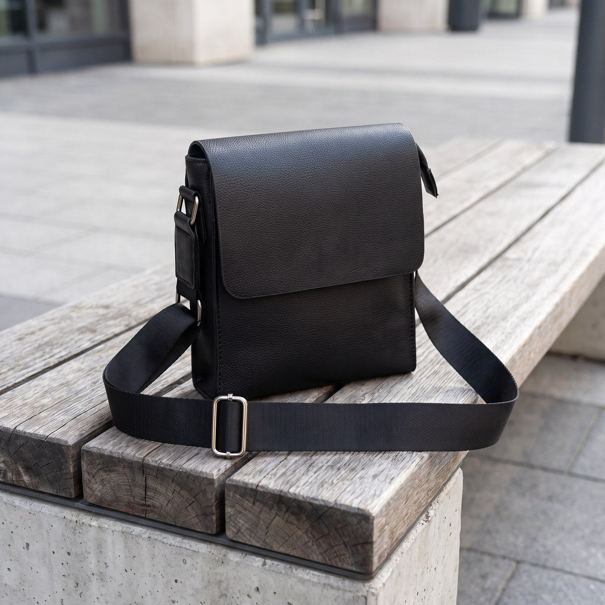 JUSTPACK Fold flap-over crossbody bag, city bench