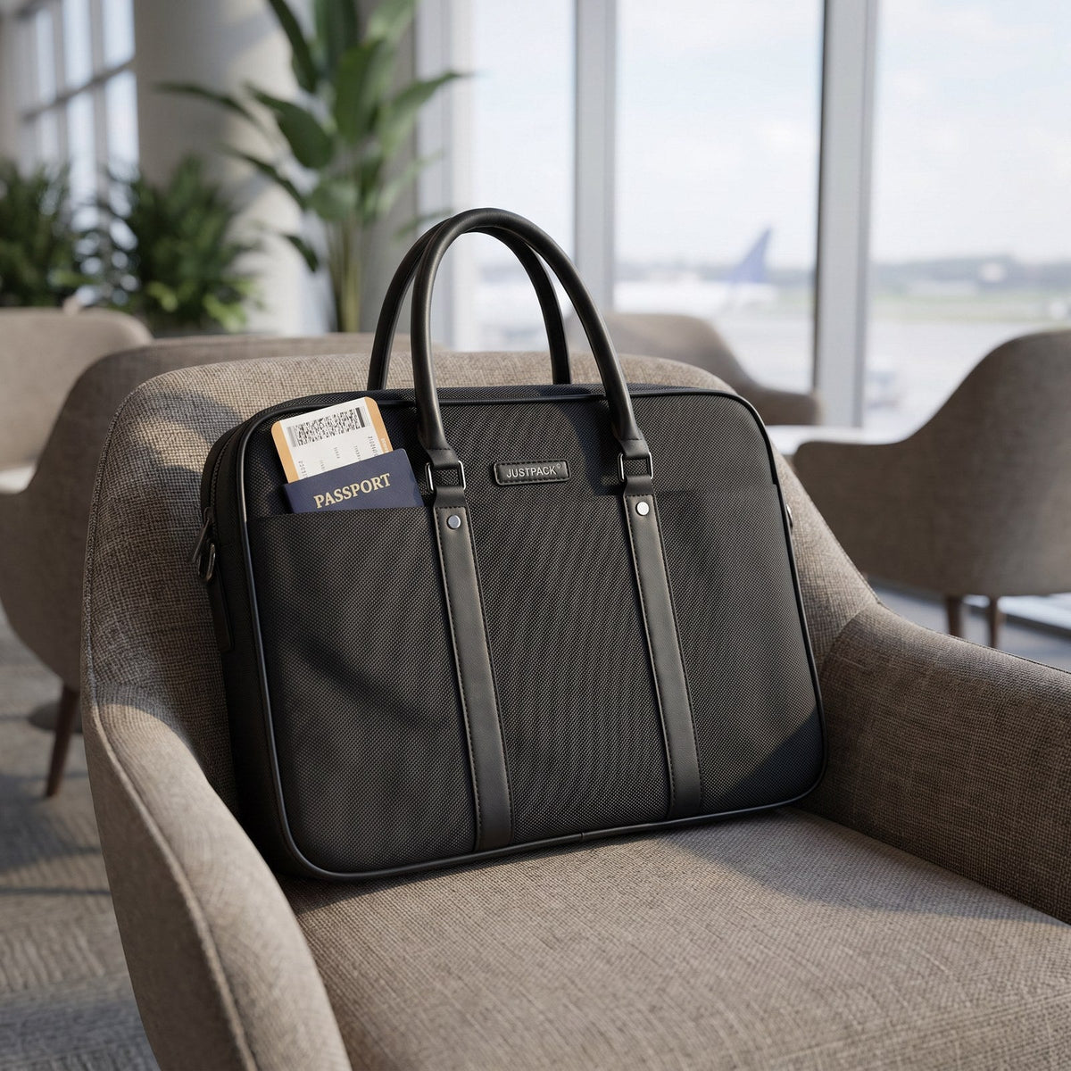JUSTPACK Ledger laptop briefcase, airport lounge