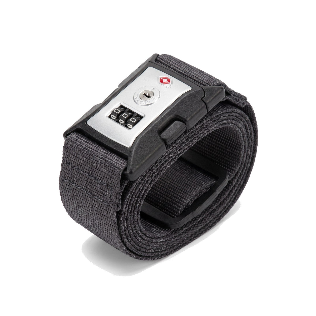 JUSTPACK Cinch luggage strap with TSA lock in charcoal grey, main view