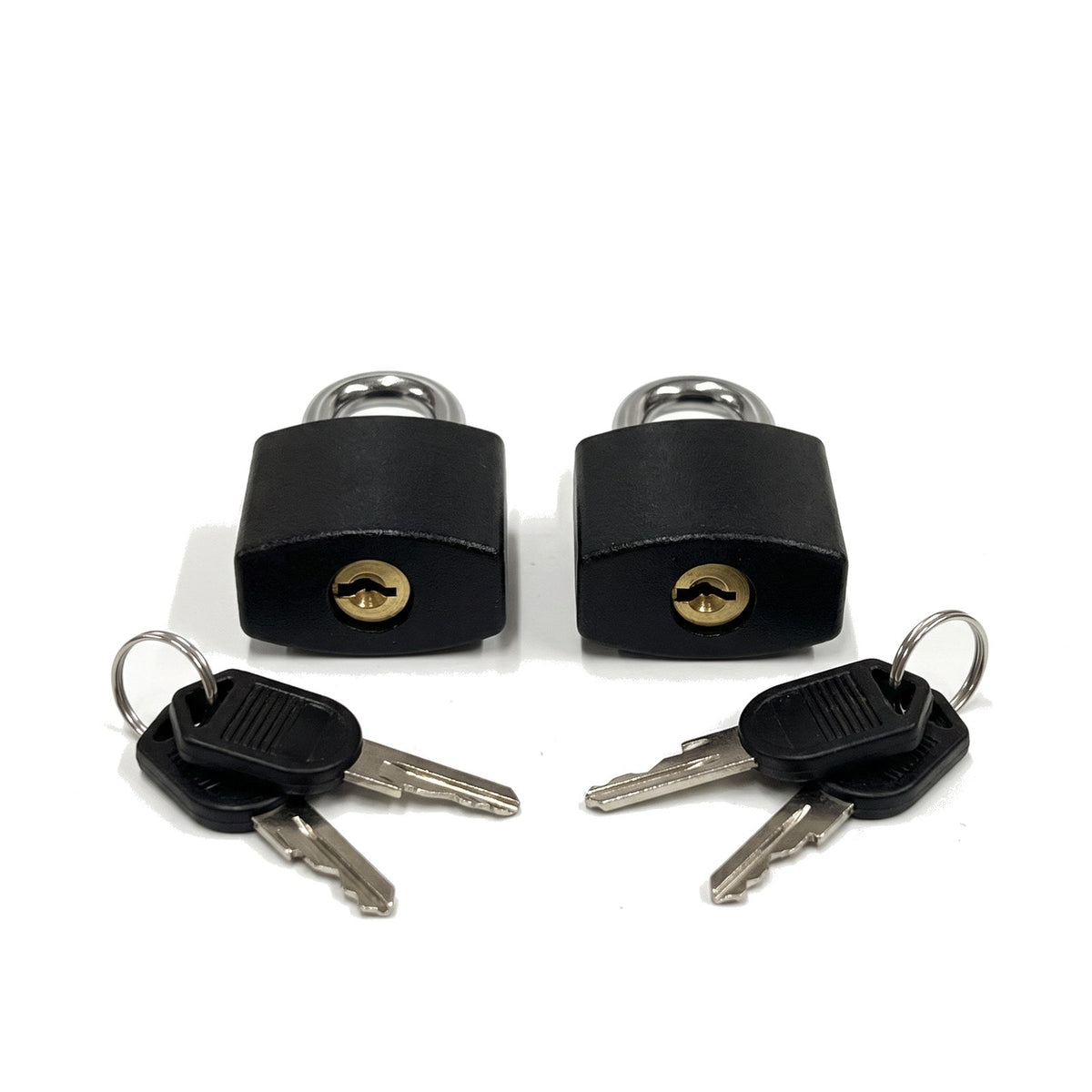 JUSTPACK Beacon keyed travel padlocks (2-pack) in black, main view