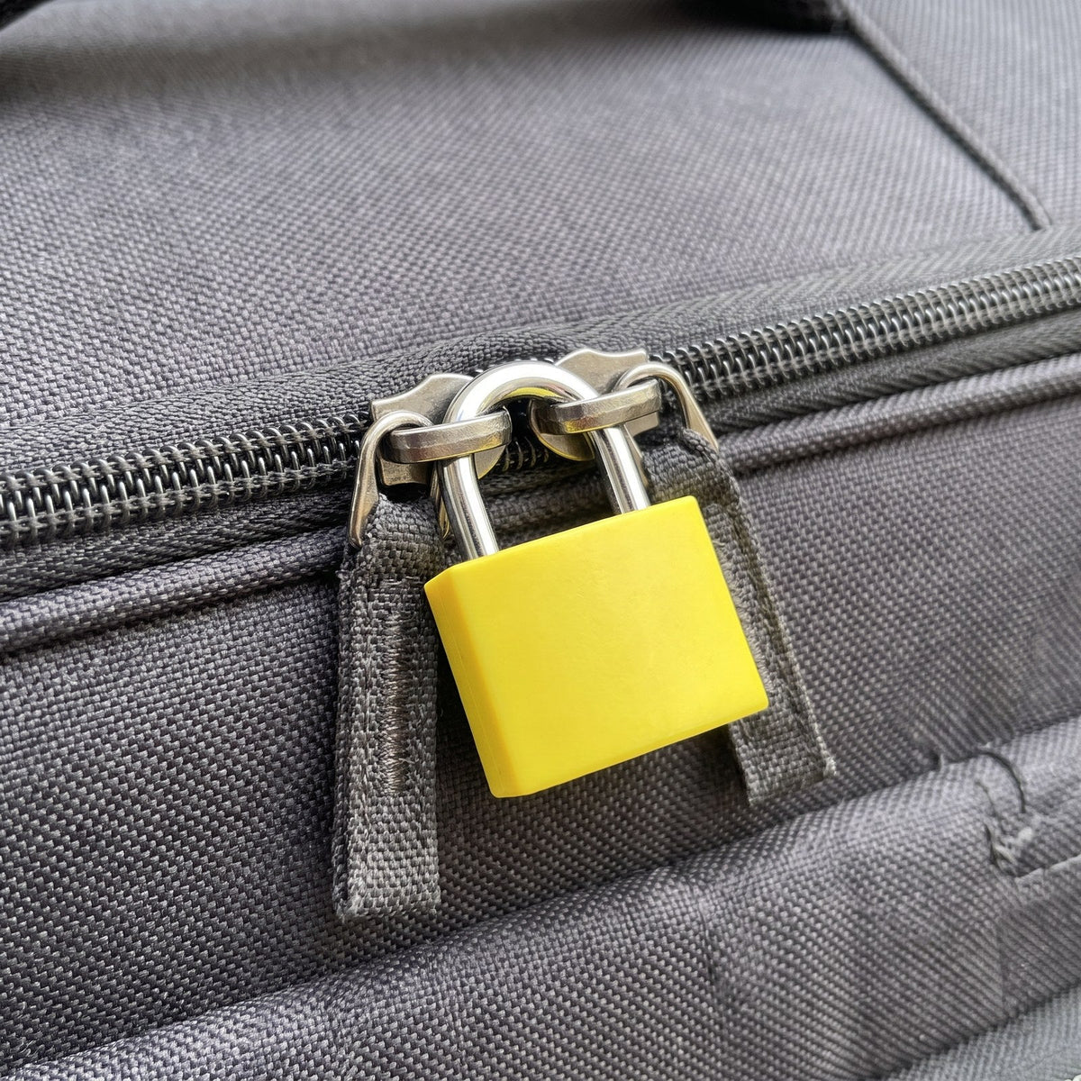 JUSTPACK Beacon keyed travel padlocks (2-pack) in yellow, securing luggage zippers