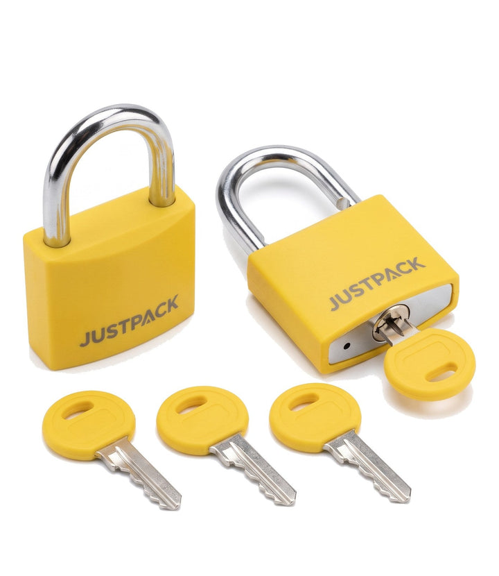 JUSTPACK Beacon keyed travel padlocks (2-pack) in yellow, main view