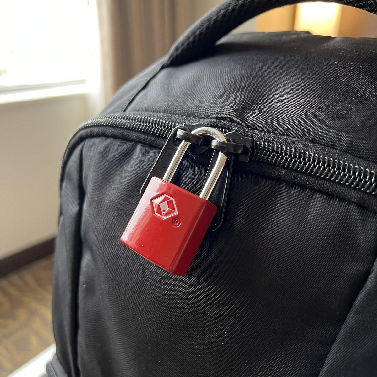 JUSTPACK Warden TSA keyed travel padlocks (2-pack), securing backpack pocket