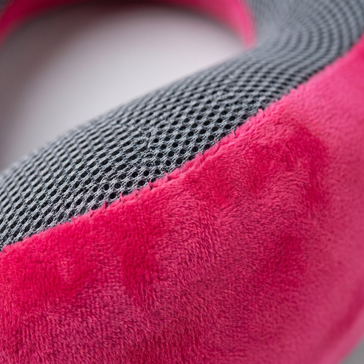 JUSTPACK Drift travel neck pillow in hot pink, material texture