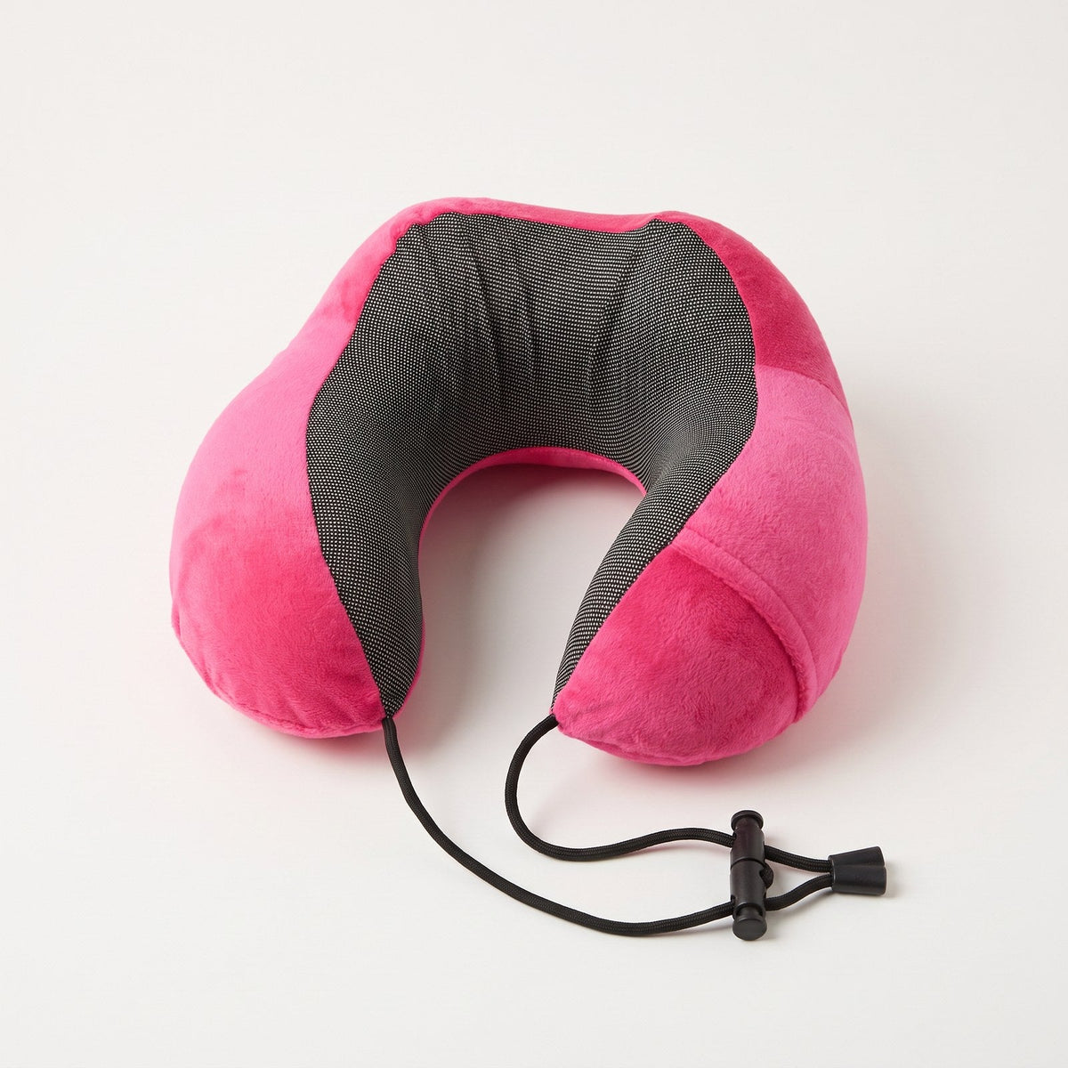 JUSTPACK Drift travel neck pillow in hot pink, as shipped ready to use