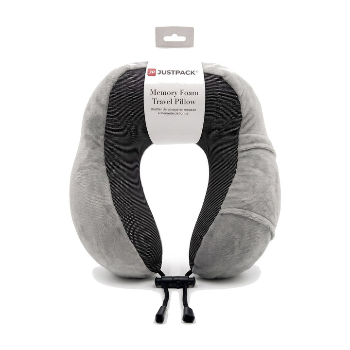 JUSTPACK Drift travel neck pillow in light grey, main view
