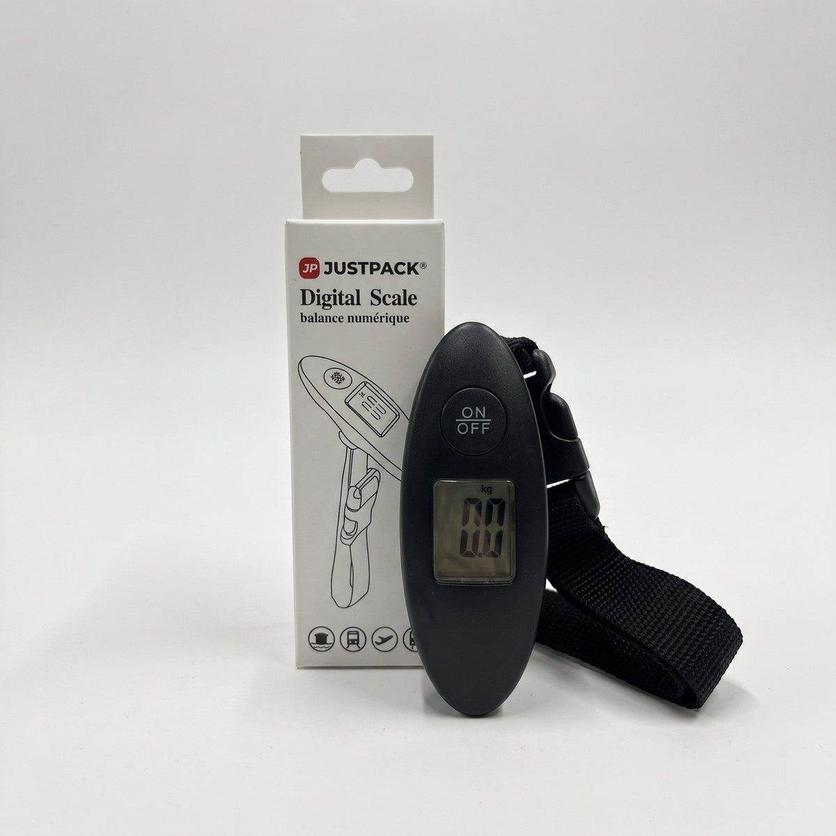 JUSTPACK Gauge digital luggage scale, product with packaging