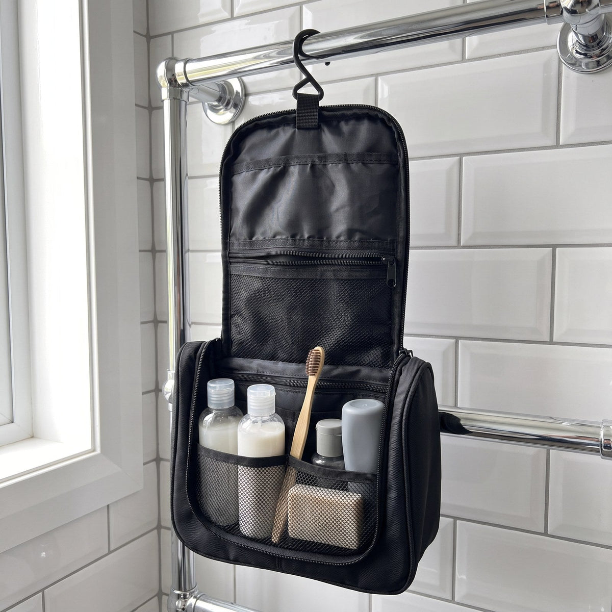 JUSTPACK Hook hanging toiletry bag, hanging in bathroom