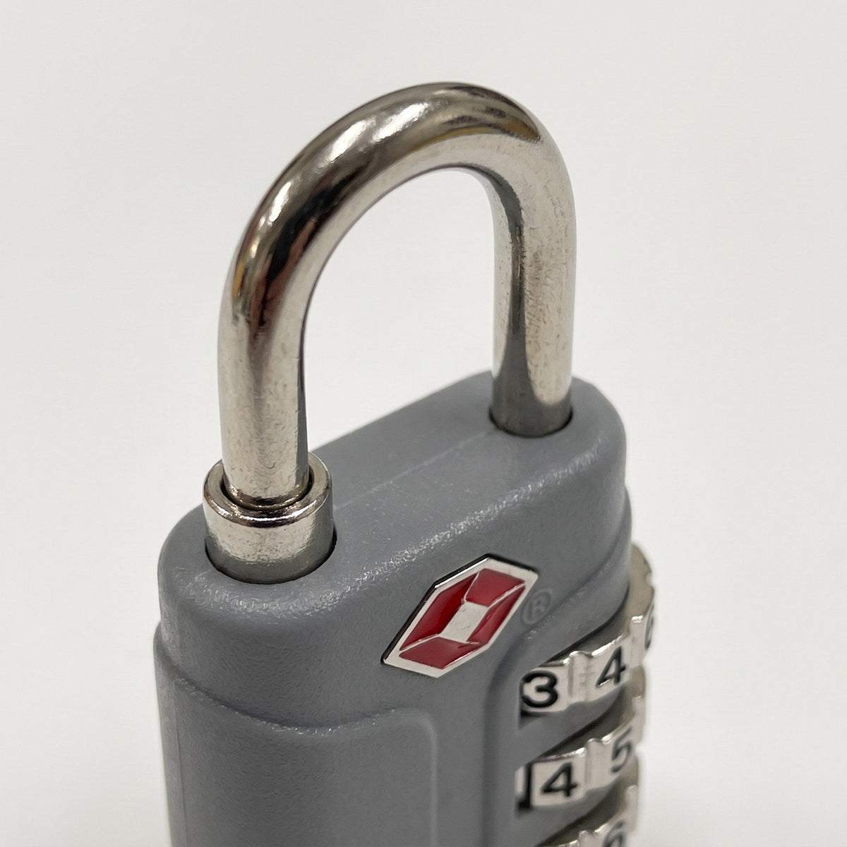 JUSTPACK Dial TSA combination padlock, detail shackle finish