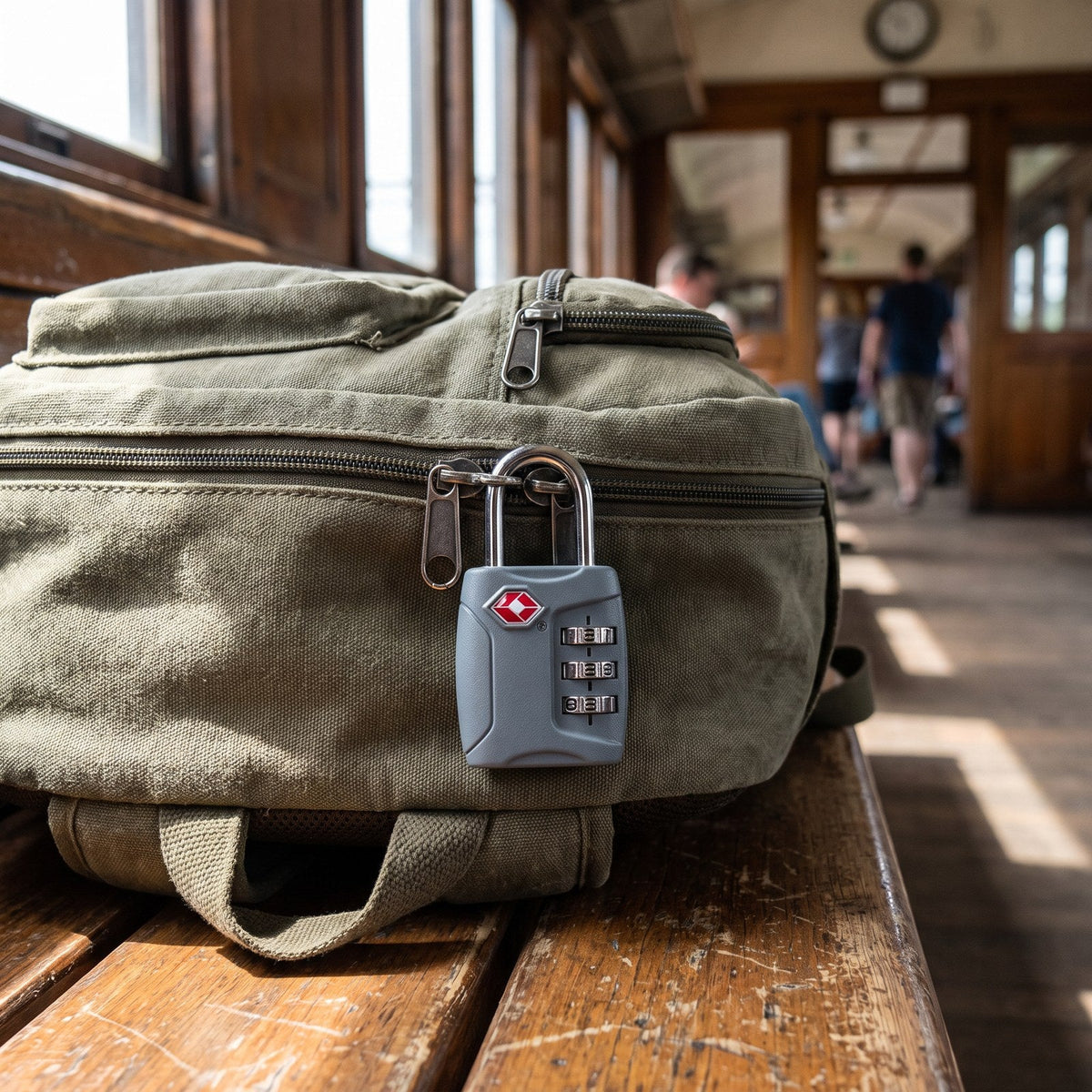 JUSTPACK Dial TSA combination padlock, use case securing backpack