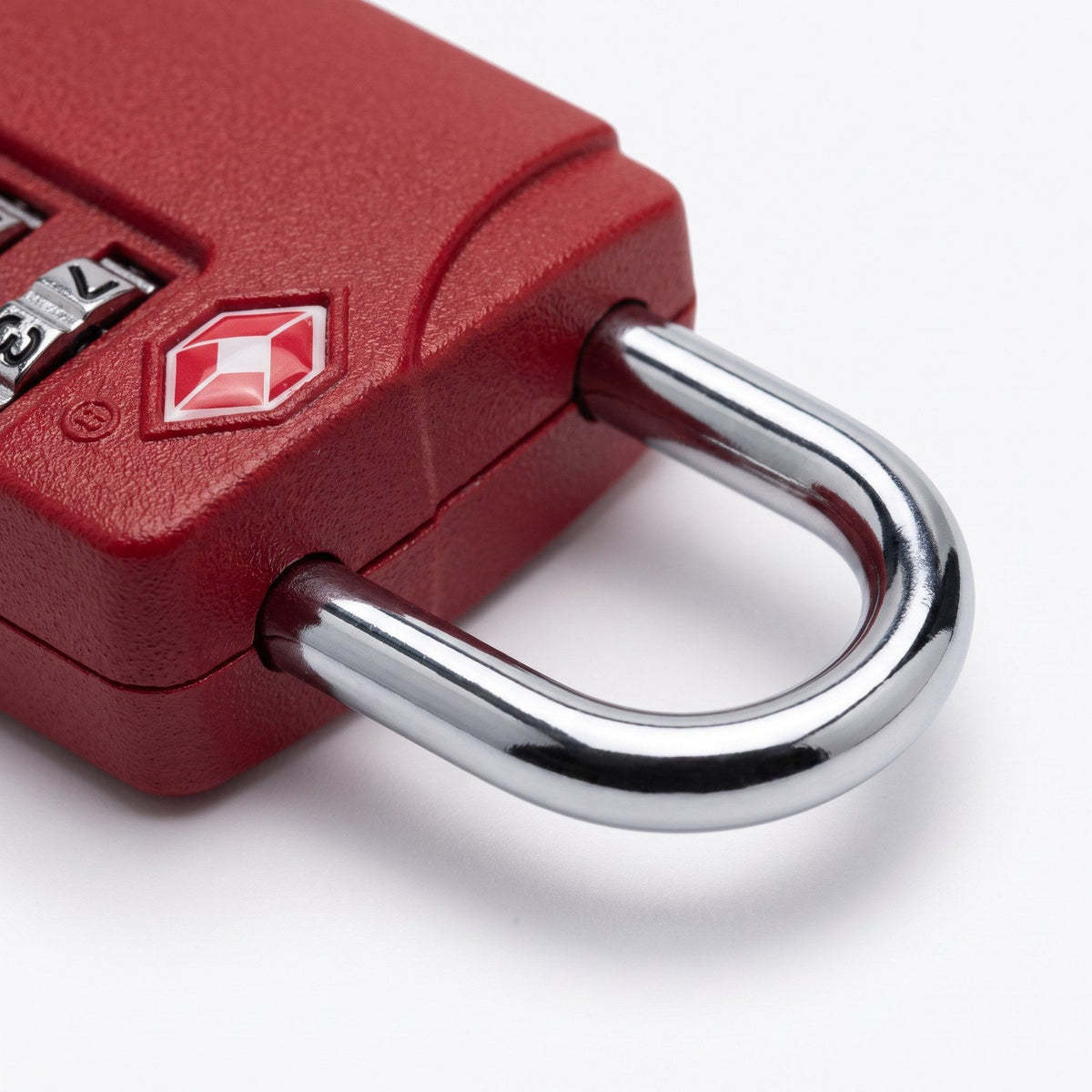 JUSTPACK Tumbler TSA combination padlock, detail of shackle
