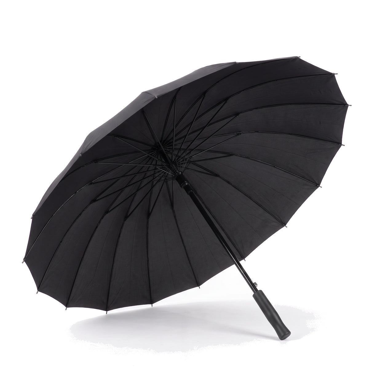 Ezzyrol Sovereign Windproof Waterproof Stick Umbrella - Automatic Open, in black
