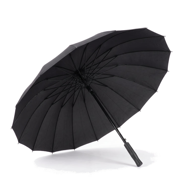 Ezzyrol Sovereign Windproof Waterproof Stick Umbrella - Automatic Open, in black