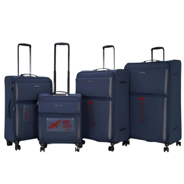 PL103 Soft shell luggage, Expandable lightweight 4 Double Wheels Spinner