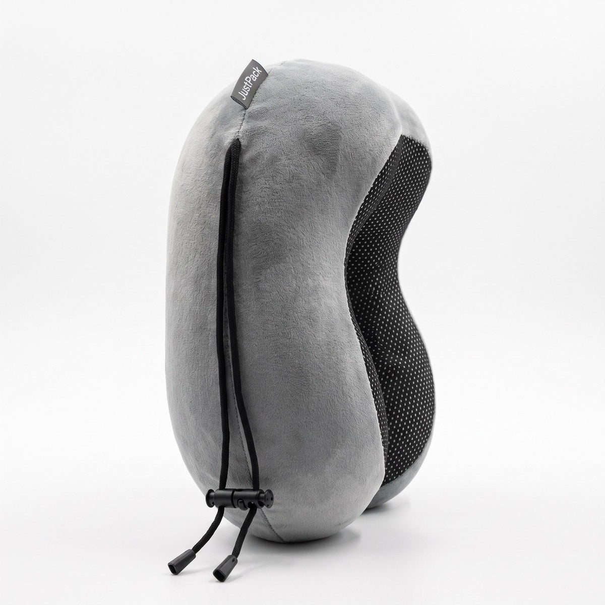 JUSTPACK Drift travel neck pillow in light grey, side profile