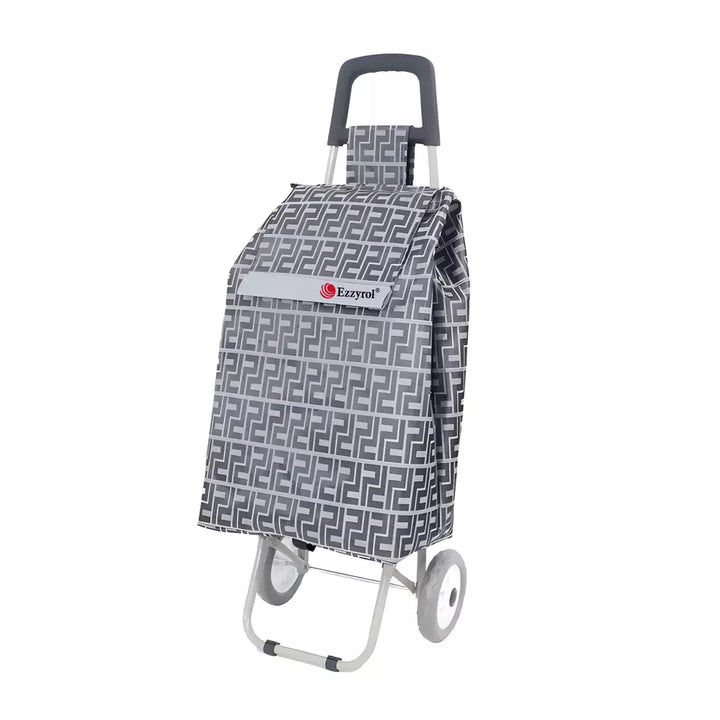 50L Foldable Shopping Trolley with Free Extra Wheel Silver, in silver