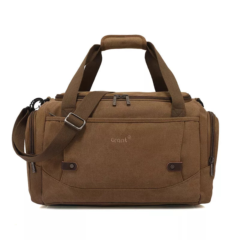 Grant canvas under seat holdall cabin bag in tan brown canvas