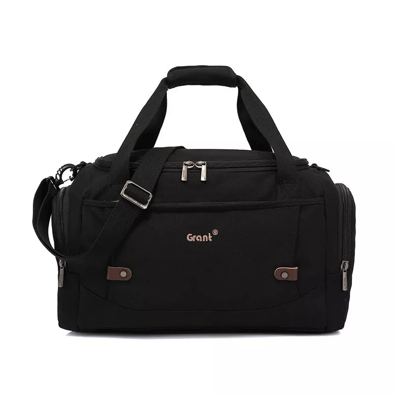 Grant canvas under seat holdall cabin bag in black canvas