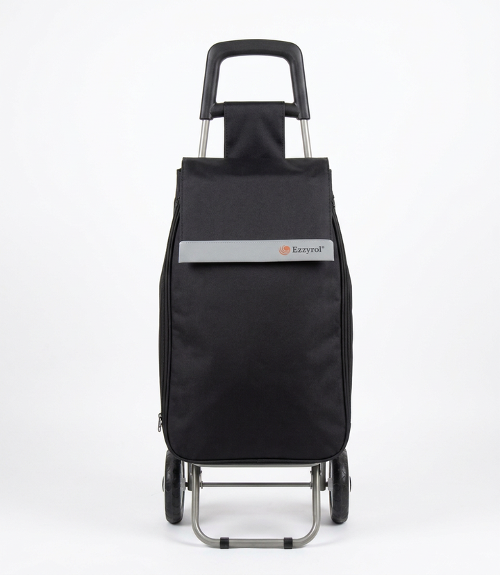 Ezzyrol 60L 2-Wheel Expandable Folding Shopping Trolley, in black