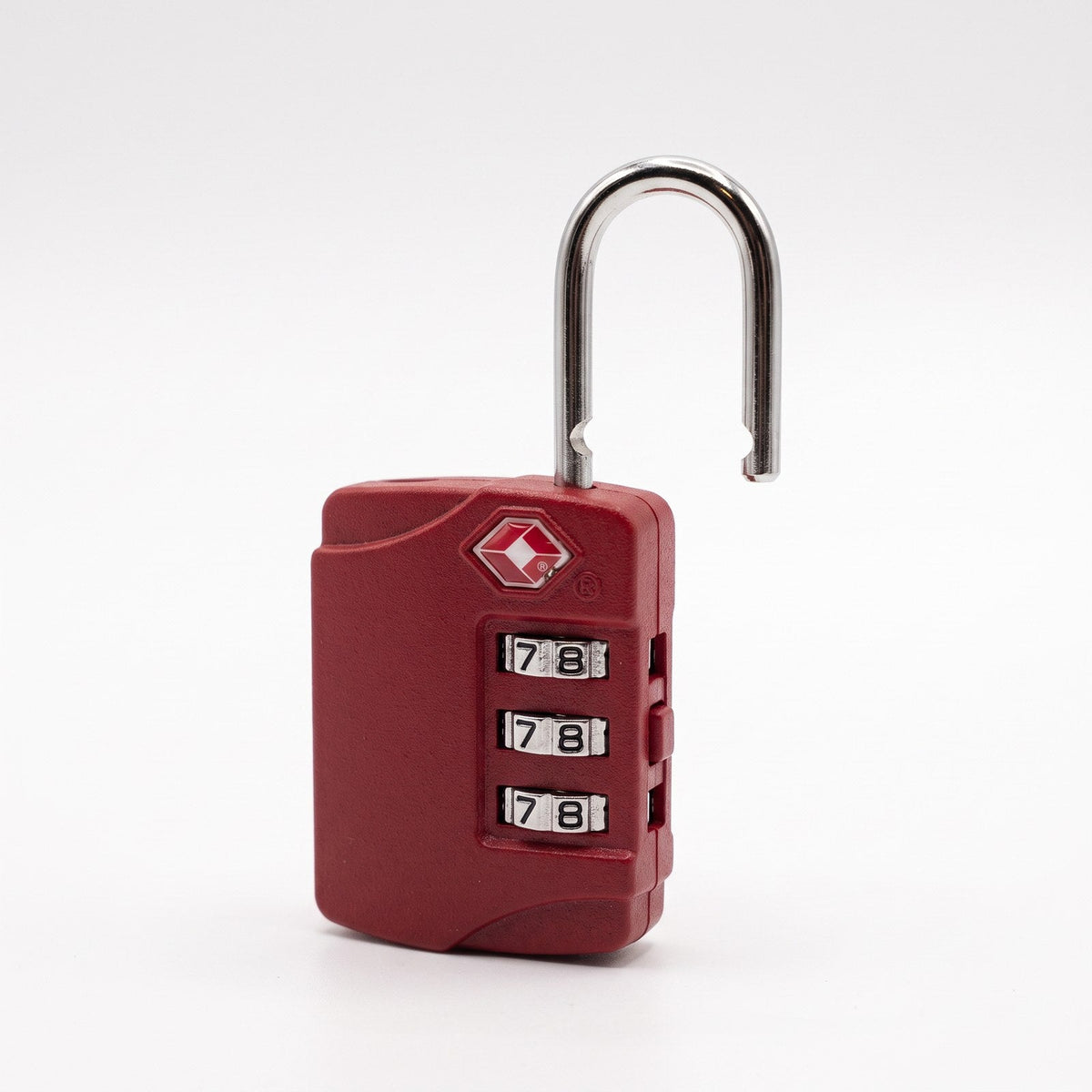 JUSTPACK Tumbler TSA combination padlock, unlocked view